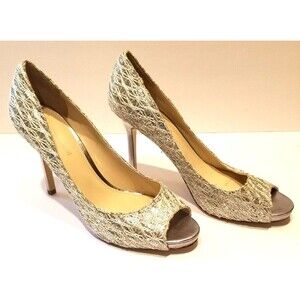 Enzo Angiolini High Heels Sequin Embroidered Stilletto Pump Sparkle Size 8.5 M